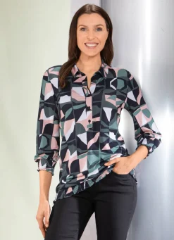 Poloshirt mit kurzer Knopfleiste