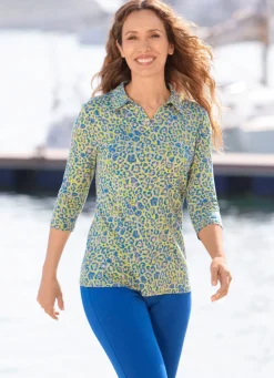 Poloshirt mit V-Ausschnitt