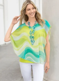 Poncho-Tunika aus Chiffon