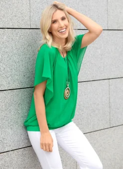 Poncho-Tunika mit eingearbeitetem Top