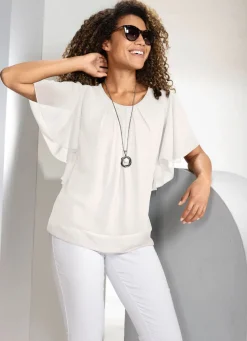 Poncho-Tunika mit Fledermausärmeln