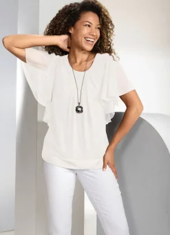 Poncho-Tunika mit Fledermausärmeln