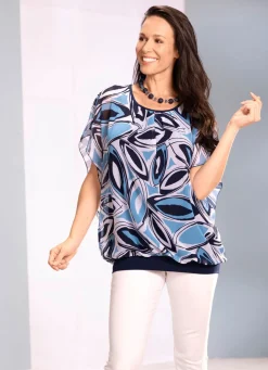 Poncho-Tunika mit tollem Druck