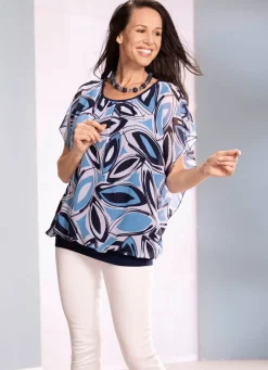 Poncho-Tunika mit tollem Druck