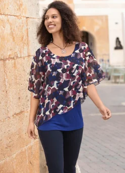 Poncho-Tunika mit tollem Druck