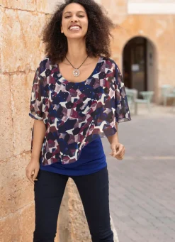 Poncho-Tunika mit tollem Druck