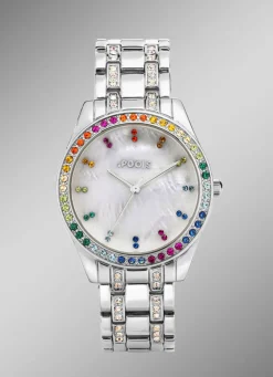 Pools Quartz-Damenuhr mit Metallbandgehäuse