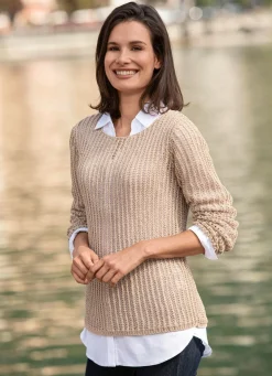 Pullover aus edel glänzendem Bändchengarn