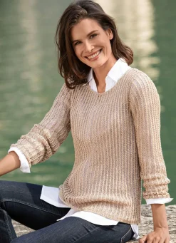 Pullover aus edel glänzendem Bändchengarn