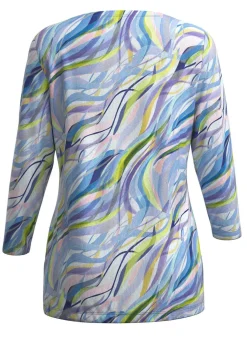 Pullover in Feinstrick mit Alloverdruck