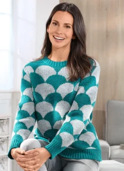 Pullover in flauschigem Jacquard-Dessin