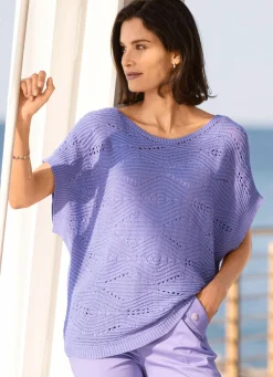 Pullover in quergestrickem Dessin