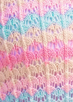 Pullover mit Ajourmuster im Ringeldessin