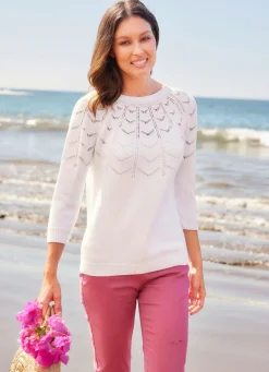 Pullover mit Ajour-Zacken-Dessin