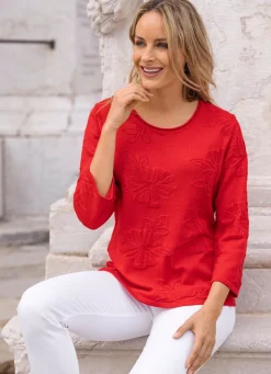 Pullover mit feiner Floralstruktur