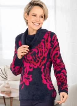 Pullover mit haarigem Effektgarn