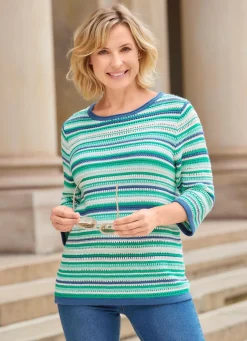 Pullover mit Mustermix im Ringeldessin