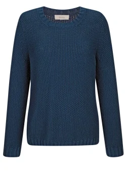 Pullover mit Schal in Grobstrick