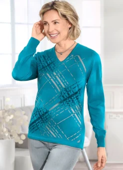 Pullover mit Schurwolle und dekorativem Muster