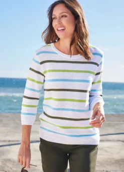 Pullover mit Strukturmuster im Mix