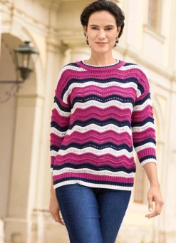 Pullover mit Wellen-Ringeldessin