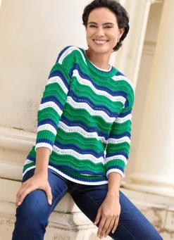 Pullover mit Wellen-Ringeldessin