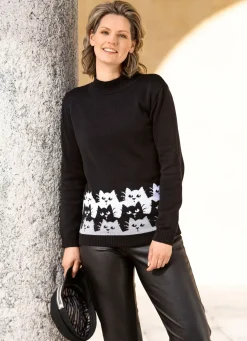 Pullover mit witzigen Katzen