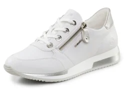 Remonte Schnür-Sneaker mit silberfarben schimmerndem Kontrast-Besatz