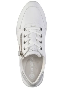 Remonte Schnür-Sneaker mit silberfarben schimmerndem Kontrast-Besatz