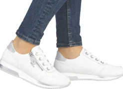 Remonte Schnür-Sneaker mit silberfarben schimmerndem Kontrast-Besatz