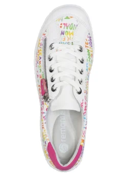 Remonte Sneaker aus beschichtetem, frech bedrucktem Leder