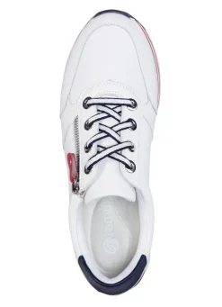 Remonte Sneaker aus beschichtetem Leder mit Textilbesatz