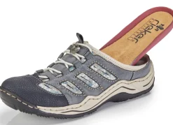 Rieker, klassische Damen-Clogs, mit Elastik-Zierschnürung