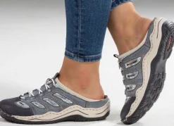 Rieker, klassische Damen-Clogs, mit Elastik-Zierschnürung