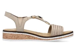 Rieker Sandale mit Flechtung und Metallschmuck