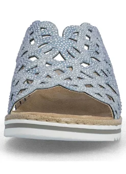 Rieker, schicke Damen-Pantoletten, mit luftigen Durchbrüchen