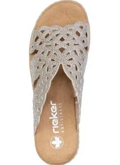 Rieker, schicke Damen-Pantoletten, mit luftigen Durchbrüchen