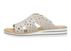 Rieker, schicke Damen-Pantoletten, mit luftigen Durchbrüchen