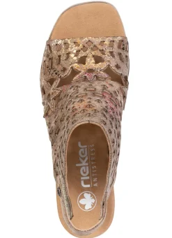 Rieker, trendige Damen-Sandaletten, mit Fersen-Klettverschluss
