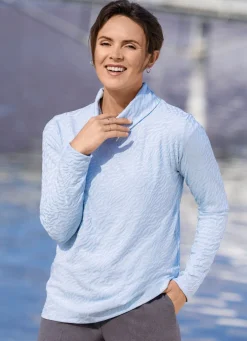 Rollkragenshirt in Hellblau