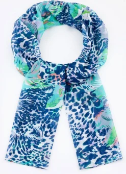 Schal mit Fantasie- und Raubtierfell-Dessin