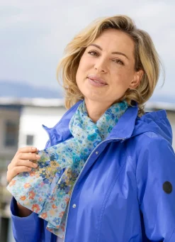 Schal mit Fantasieblüten-Dessin