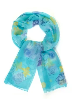 Schal mit Fantasieblüten-Dessin