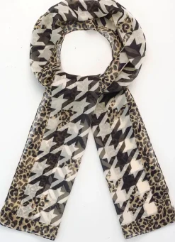 Schal mit Hahnentritt-Dessin