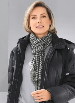 Schal mit Hahnentritt-Dessin