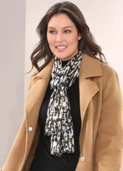 Schal mit Raubtierfell-Dessin