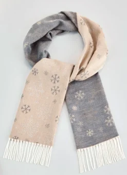 Schal mit Schneeflocken-Dessin