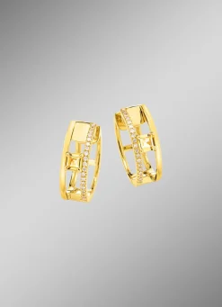 Schicke Klappcreolen mit Citrin und Brillanten