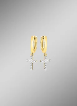 Schicke Klappcreolen mit 2 Diamanten