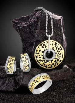 Schicker Anhänger in Bicolor mit Zirkonia